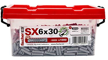 fischer Tacos pared para hormigón SX 6X30 para fijar lámparas, cuadros, Caja grande tacos 1000 uds