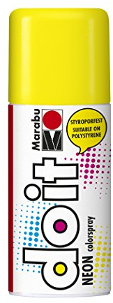 Marabu 21071006321 - Do it Neon gelb, Colorspray auf Acrylbasis, brillante Tagesleuchtfarbe, volle Leuchtkraft auf hellen Untergründen, styroporfest, sehr schnell trocknend, wetterfest, 150 ml