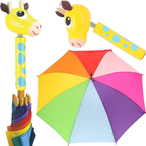 VILAC - Giochi e Giocattoli - Ombrello PAF Flip Flap la Giraffa in legno laccato - Giallo - Gioco per bambini dai 3 anni - Multicolore - Made in France - 4417S