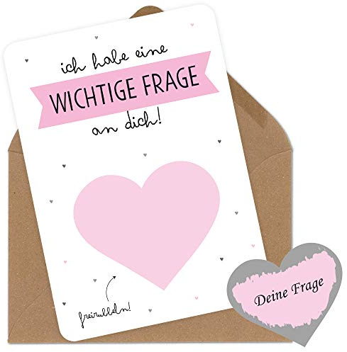 OWLBOOK Rubbelkarte Blanko Rosa zum selber personalisieren Rubbellos für eigenen Text Geschenke Geschenkideen für Frauen zur Hochzeit & Verlobung
