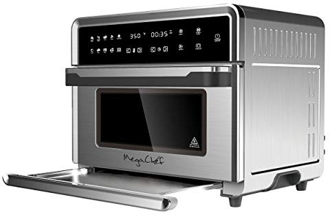 Megachef 10 in 1 Electronic Multifunction 360 Degree Hot Air Technology Countertop Oven, Silver Chrome