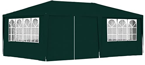 HOMIUSE Profi-Partyzelt mit Seitenwänden 4x6 m Grün 90 g/m² Pavillon Faltpavillon Gartenpavillon Grillpavillon Verkaufsstand Gartenlaube Party Zelt Groß Bierzelt Faltzelt Faltbar Grill Pavillions