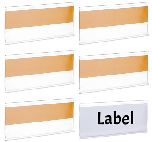 BENECREAT 72 Stück Selbstklebende Etikettenhalter, PVC-Kunststoff, Regaletikettenhalter, Transparenter Preisschildhalter Für Bücherregale, Aufbewahrungsbehälter In Supermärkten (4x10cm)