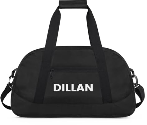 Foerrkelg Personalize-Kids-Duffel-Bags With Custom Name Text Carry-On Overnight Travel Gym Lightweight Dance Sports Bags For Girls Boys Kids,Black