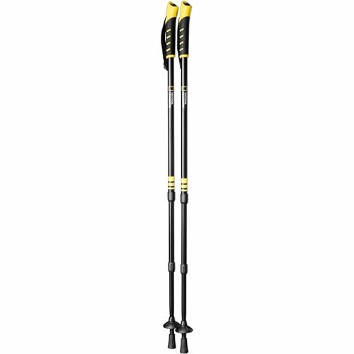 National Geographic – Bastoni da Trekking, Escursione | Bastoncini Anti-Shock da Passeggio in Alluminio Regolabili | Impugnatura Ergonomica con Laccio per Presa Sicura | Nero e Giallo