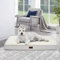 Deconovo orthopädisches Hundebett für Grosse Hunde rutschfest Hundekissen waschbares Hundematte flauschig Hundebetten abnehmbar Dog Bed, 112x81x8cm, Weiß, 1 Stück