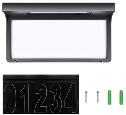Ciieeo Lampe Solaire Murale LED pour Numéro de Maison Luminaire Extérieur Étanche Abs et PC Éclairage Puissant pour Plaque Adresse pour Jardin et Entrée