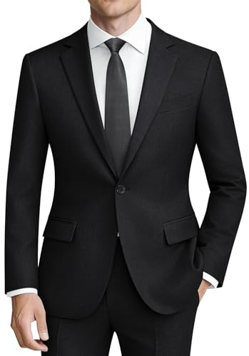 QUELDRA Costume Homme 2 Pièces Slim Fit Revers Cranté Un Bouton Mariage Smoking Formel Business Couleur Unie Confort Elégant