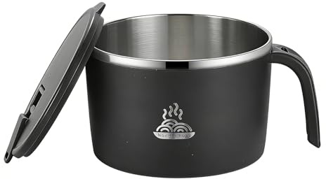Generico per Noodles Instantanei | Contenitori in Acciaio per Pasti - Scodelle per Zuppa Calda - Pranzo, Colazione, Spuntino, Università, Ufficio, Cucina, Campeggio, Viaggi, Scuola