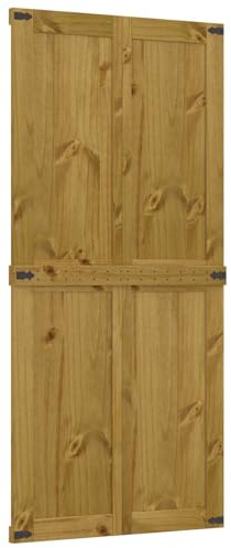 vidaXL Puerta Corrediza CORONA 90 x 210 cm Madera de Pino Maciza