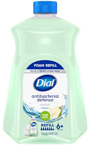 Dial Antibacterial Foaming Hand Soap Refill, Fresh Pear, 52 fl oz