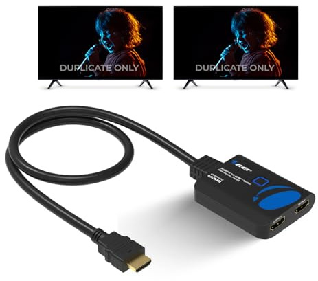 OREI 4K HDMI Splitter 1 in 2 Out 4:4:4 8-bit - HDCP 2.2, 18 Gbps, 4K@60Hz HDMI Duplicator/Distributor UltaHD High-Resolution Down Scaler - UHDS-102C