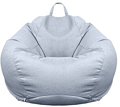 Housse de Pouf Poire pour Adulte Enfant, Chickwin Fauteuil Poire sans Remplissage pour Extérieur et Intérieur Jeux et détente, Chaise Longue de Salon, Chambre Coussin (Gris Clair,XXL)