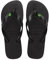 Havaianas - Top Brasil, Bequeme, Robuste und Leichte Badelatschen, mit Rutschfesten Sohlen, Brasilien-Flagge auf den Riemen, Unisex Erwachsene, Schwarz, 43/44 EU