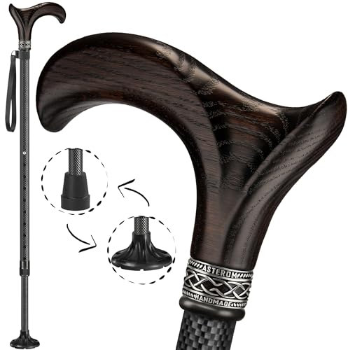 Asterom Gehstock aus Karbonfaser, leicht, ergonomisch, verstellbar, für Damen und Herren, coole Gehstöcke für ältere Menschen (Terby)