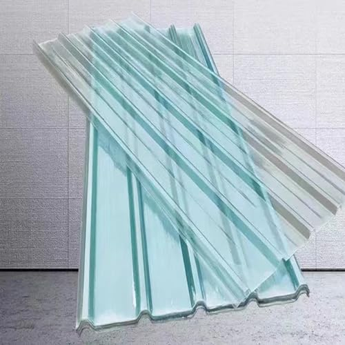 Transparente Trapezbleche Dachplatten,Verkleidungspaneele,Wellplatte Glasfaser-Tageslichtplatten,Regensichere UV Sonnenscheinplatte,Wandblech Dachblech,für Gewächshäuser (0.9x1.8m/35x71in)
