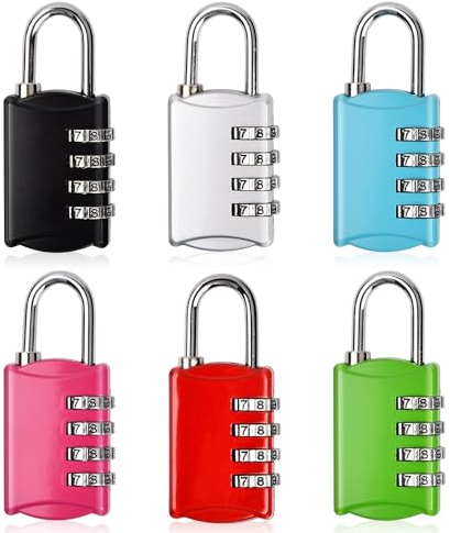 mizikuu Lot de 6 Cadenas à Combinaison de 4 Chiffres, Petit Cadenas a Code Serrure Combinée Numero Cadenas Code pour Casier, Gym, Escape Game, Rangement, Garage