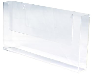 Deflecto A4 Leaflet Holder Landscape, Countertop & Wall Mount | Clear flat back literature stand for leaflets, brochures and menus. Countertop or wall mounted display rack.