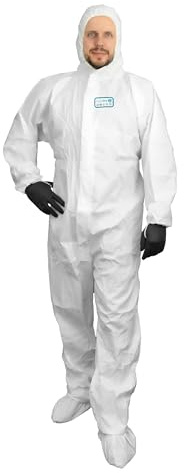 GLAESERclean | Einweg-Schutzanzug ProtectPro 2 | Schutzanzug Kategorie 3, Typ 5B+6B | 50 Stück (M)