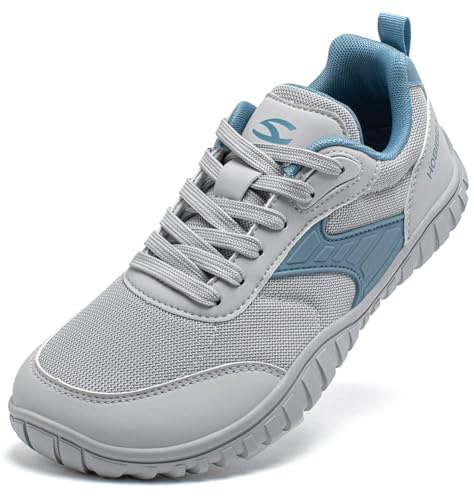 HOBIBEAR Zapatos Descalzos Anchos para Mujeres y Hombres Zapatillas Minimalistas de Trail Running Senderismo Cómodas y Ligeras, Blue, 36 EU