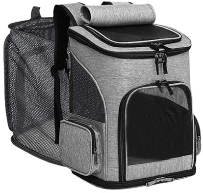 Gran caja de transporte para gatos, extensible, plegable, de pared suave, bolsa de transporte para mascotas, accesorios para mascotas, para viajes, coche, veterinario, avión, actividades al aire libre
