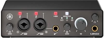Yamaha 2-in/2-out USB-C Audio Interface with 24-bit/192kHz Support, 2 Combo Inputs, Direct Monitoring, Loopback Function, and Steinberg Software Suite, Black UR22MK3 B