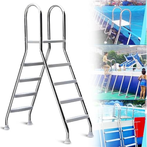 Échelle de piscine avec mains courantes, design à 4 marches pour piscines hors sol et applications portables
