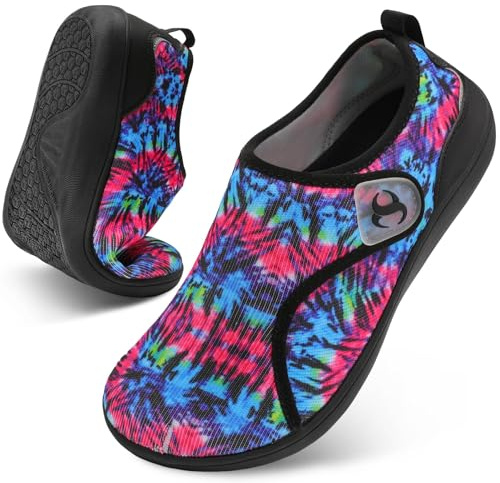JOINFREE Womens Barefoot Walking Shoes Wide Fit Easy Slip-On Casual Trainer | Wide Toe Box, Adjustable Hook and Loop Strap, Breathable Upper, Zero Drop Sole for Swollen Feet, Pregnancy and Elderly