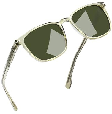 Joopin Lunettes de Soleil Rétro Carrées Polarisées UV400 Jaune Vert