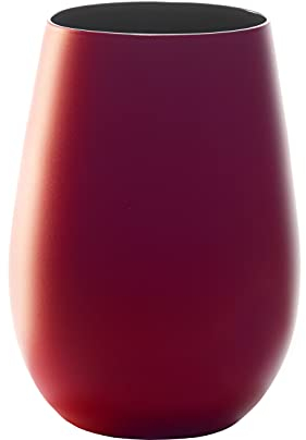 Stölzle Lausitz Wassergläser Elements metallic Rot/Schwarz 6er-Set 465 ml – Allroundgläser für Wasser, Saft & Cocktails – Hochwertige Trinkgläser aus Kristallglas – Spülmaschinengeeignet & stoßfest