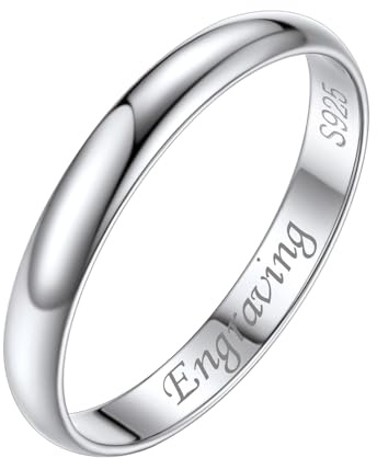 Silvora Stapelbarer Schmaler Ring für Damen Herren mit Gravur 925 Silber Konvexer Fingerring 2mm breit Schlichter Vorsteckring Memoire Hochzeitsring in Silber Ringgröße 52(16.5)