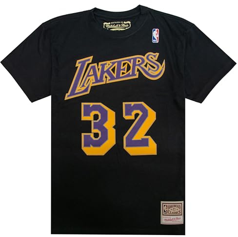 Mitchell & Ness NBA Los Angeles Lakers Name & Number T-Shirt - Magic Johnson, Black, S