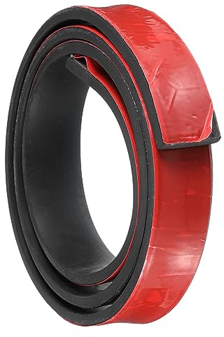 sourcing map Självhäftande gummiremsor, 25 mm (B) x 5 mm (T) x1 m(L) solid neopren gummifolie rullar med självhäftande stöd för DIY förseglade tätningar tamponger hantverk