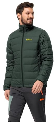 Jack Wolfskin Herren Ather Down Jkt M Daunenjacke, Black Olive/Firefly, M EU