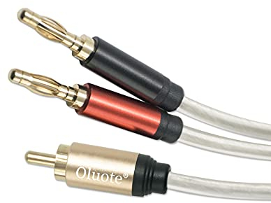 Oluote Cavo per Altoparlanti,RCA Maschio a Spina a Bananam, Cavi per Casse Acustiche,Adattatore per Spina a Banana per Altoparlant,Amplificatori e Subwoofer (3m)