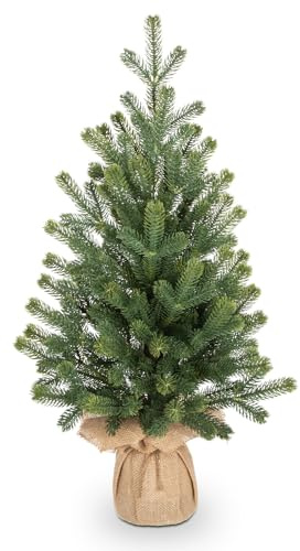 Weihnachtsbaum Klein Künstlicher Mini Christbaum Weihnachtsdeko Grüner Tannenbaum Weihnachtsgesteck für Tisch Büro Resto Weihnachten Dekoration, Höhe 57CM