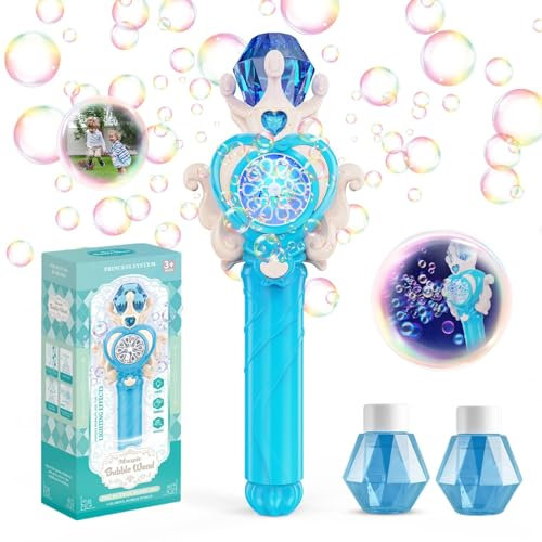 PANACARE Bacchetta Magica per Bolle per Bambini Con Luce, Macchina Elettrica Automatica Portatile 10000+ Bolle, Giocattolo per Festa Estiva, Regalo di Nozze