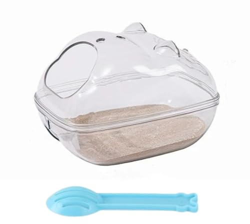 BinPhorm Salle Bain Hamster Transparente,Salle de Bain à Sable pour Hamster en Plastique Baignoire Sable avec Pelle Conteneur de Baignoire pour Animaux Compagnie