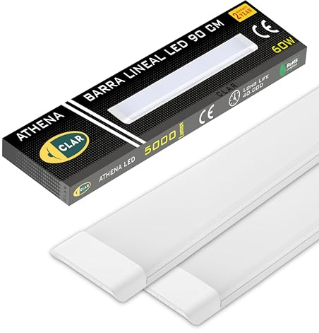 CLAR LED-skärm 90 cm, LED-skärm, LED-armatur 90 cm, takarmatur, LED-grenuttag, kök i taket, LED-bar, LED-armatur, LED-displayer, LED-taklist, LED-remsor, 6 500 ºK (60 W paket 2)