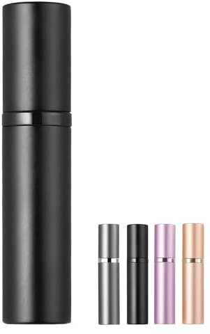 CVNRCLP Refillable Perfume Atomizer - Portable 5ml Mini Spray Bottle - Leak-Proof Cologne Dispenser for Men and Women - Travel-Friendly Design (Black)