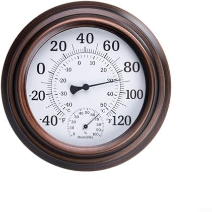 Termómetro e higrómetro 2 en 1 for interiores y exteriores, medidor de temperatura y humedad vintage montado en la pared, estación meteorológica decorativa for uso en el hogar, la oficina y el jardín