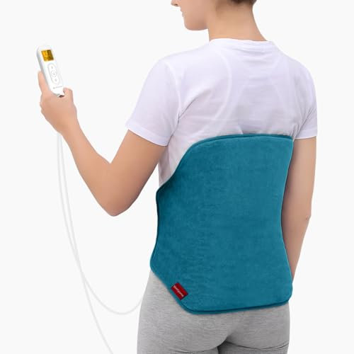 Comfytemp 15 x 24 Upgraded Heating Pad for Back Pain Relief, XL Electric Back Heated Pad Wrap with Strap, 9 Heat Settings, 0.5-9H Auto Shut Off, Heat Therapy for Cramps Waist Lumbar Abdomen Washable