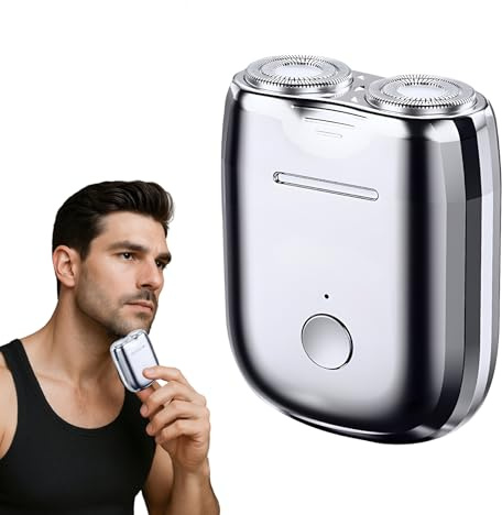 Electric Mini Shaver for Men, Foil Shaver, Type-C Rechargeable Electric Razor, Wet & Dry Shaving Machine, Portable Cordless Travel Shavers, Washable Double Head Razor