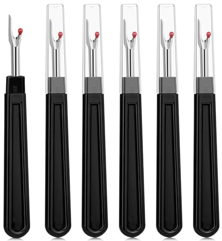 SKDFHOD Nahttrenner Set, Ergonomischer Griff, Große Schwarze Nahttrenner mit Schutzkappe, Nähzubehör, zum Nähen, Basteln und Entfernen von Sticksäumen und Nähten