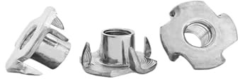 HEXHUASR Dadi a quattro griffe in acciaio inossidabile 304, dadi for mobili, dadi a T, ciechi con punta, sistema britannico M4-M12(M6x12)