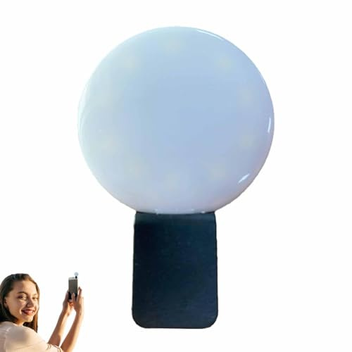 Luce di riempimento per cellulare - LED a clip | Luce tascabile per selfie | ABS+PC, 3 modalità dimmerabili, Lúce fredda soffusa, batteria integrata, 3,96x3x5,9 cm, portatile per telefoni, tablet e lap