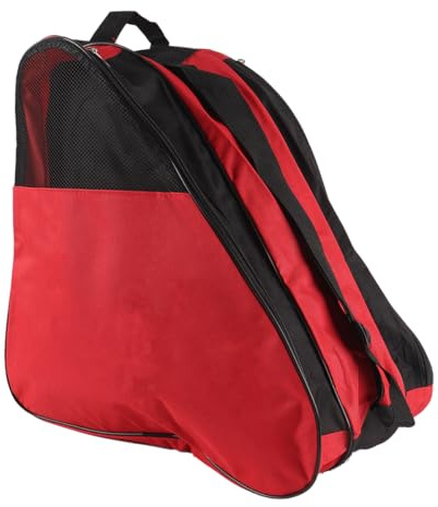 Ubric Sac à patins pour femmes, patins à roulettes, chaussures de ski, patins de hockey sur glace pour adultes, hommes et femmes (rouge)