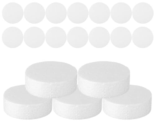 Generic Cilindros de Espuma de Color Claro para Manualidades 30 Piezas de 75 Mm, Discos de Poliestireno Redondos para Proyectos de Bricolaje, Suministros Escolares y Decoración Creativa