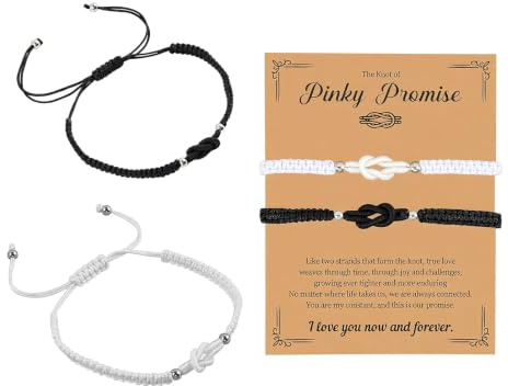 Xotectrix Bracelet de Couple, Bracette Tressée Main en Nylon, Double Bracelet, Motif de Nœud Symbole de Lien, Cadeau pour Partenaires et Amis à la Saint-Valentin et Noël