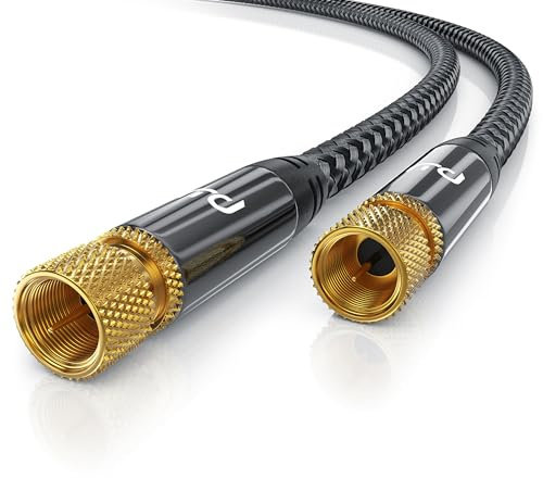 CSL - 5m HDTV Satellitenkabel mit Braiding 8k 4k HDTV - 135Db 75 Ohm - F Stecker zu F Stecker – SAT Kabel - HDTV Antennenkabel – DVB-T2 Radio UKW DAB DAB